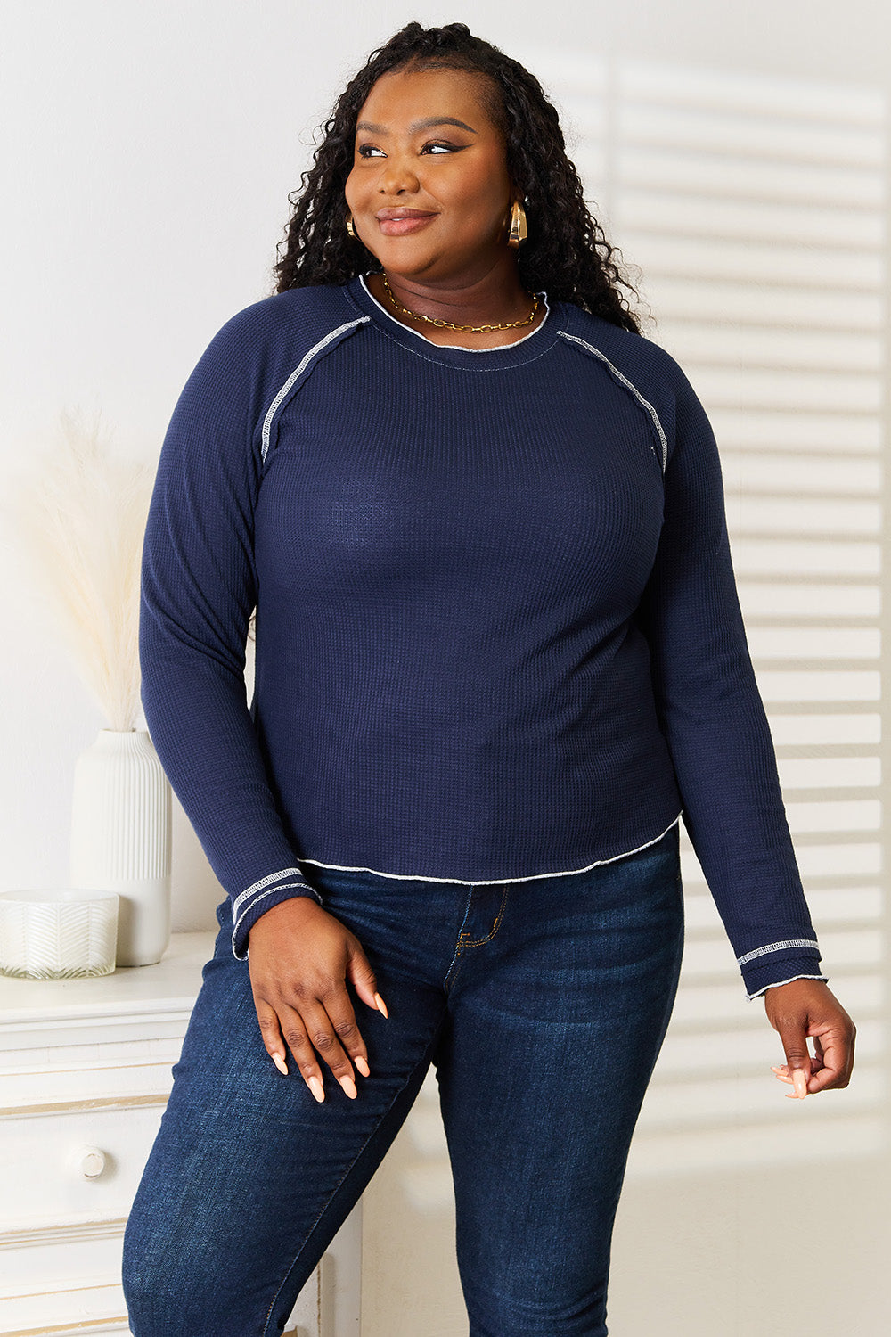 ShopBasicbae: Long Sleeve Round Neck Top