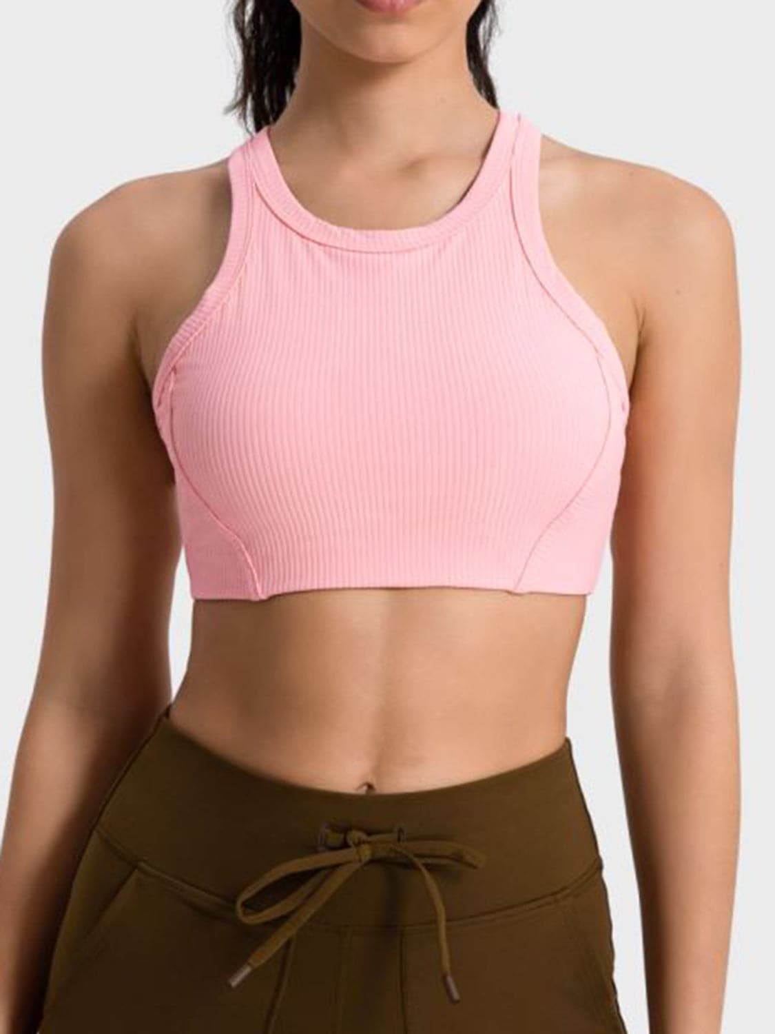 Wide Strap Cropped Sport Tank.