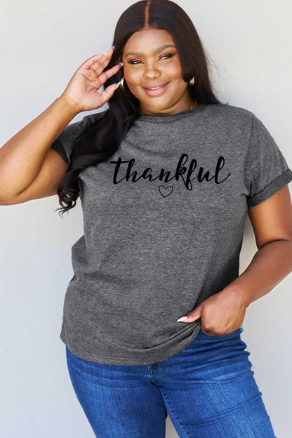 Simply Love Full Size THANKFUL Graphic T-Shirt.