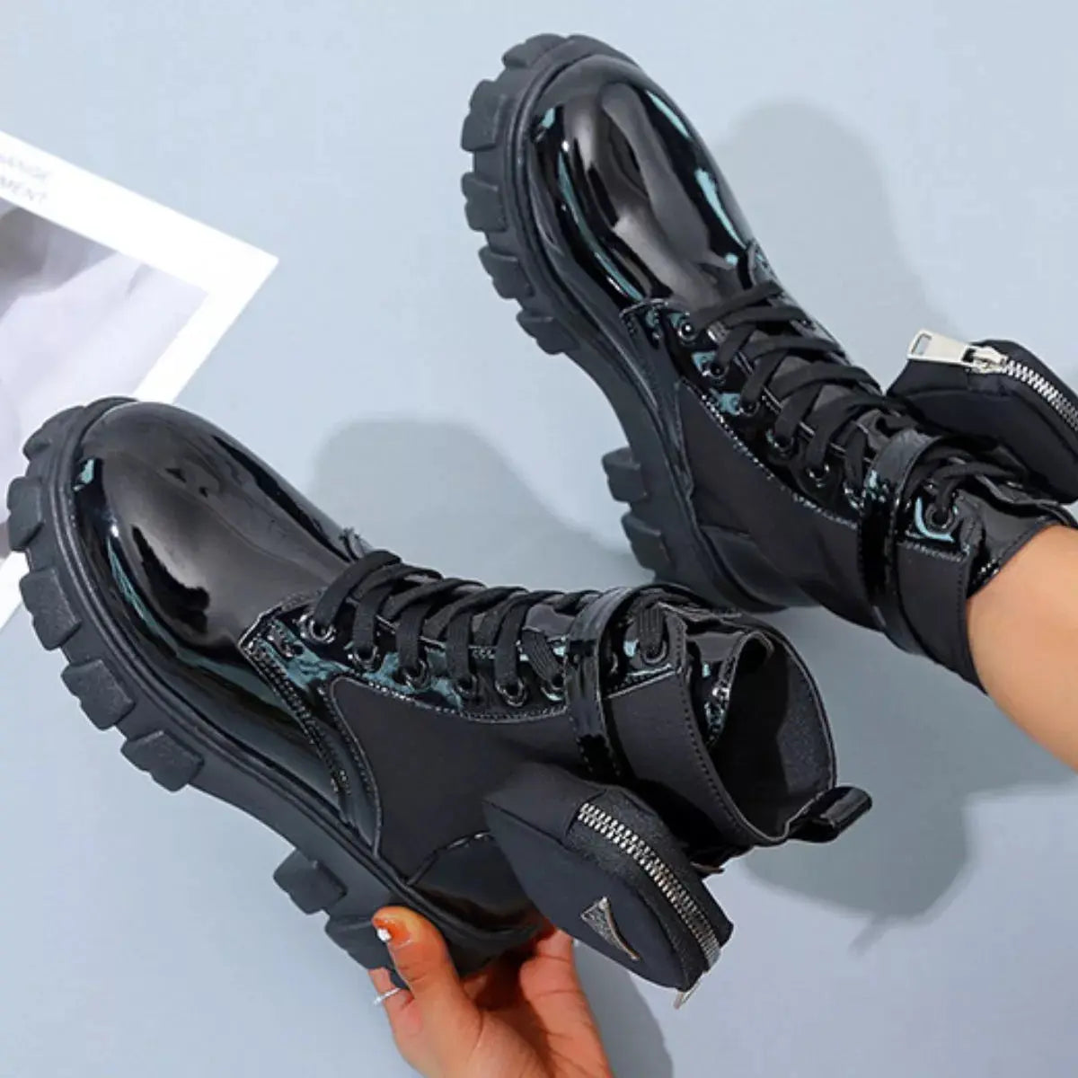 Lace Up Platform Ankle Boots Simply Love