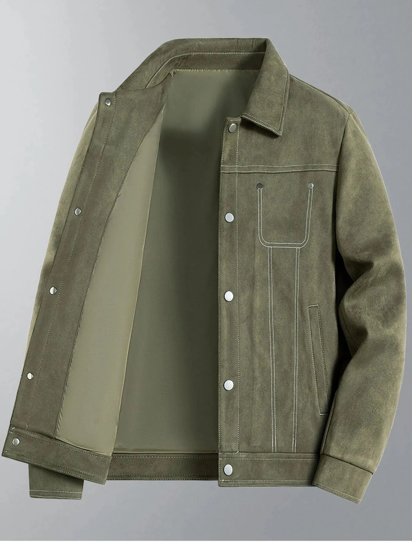 Men's Plus Size Snap Down Long Sleeve Jacket Simply Love