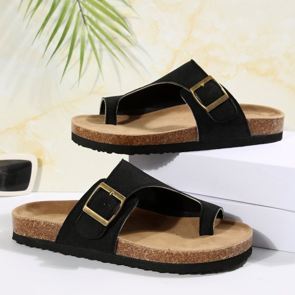 Open Toe Buckle Sandals.