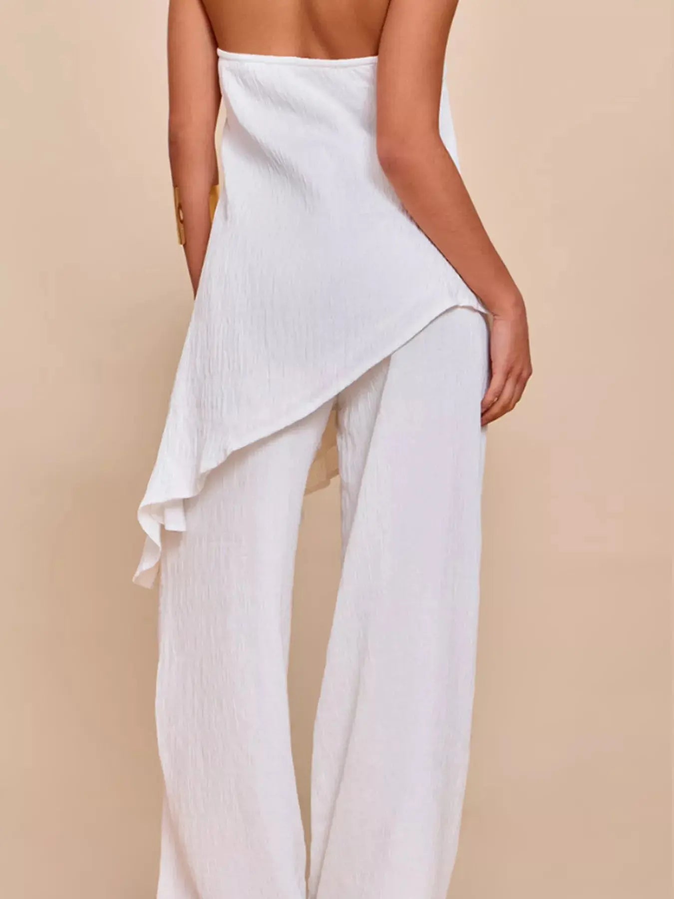 Full Size Asymmetrical Hem Tube Top and Pants Set Plus Size Simply Love