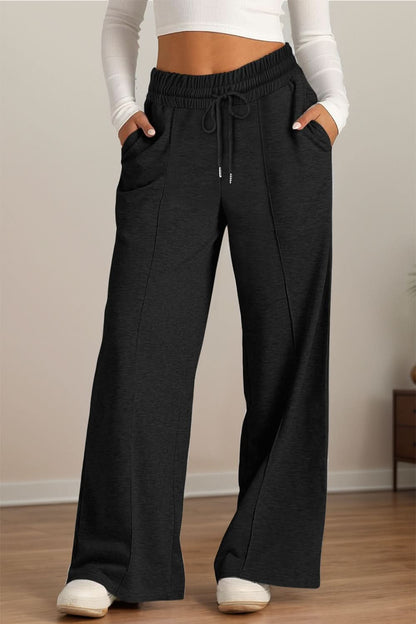 Effortlessly chic wide leg pants with drawstring waist