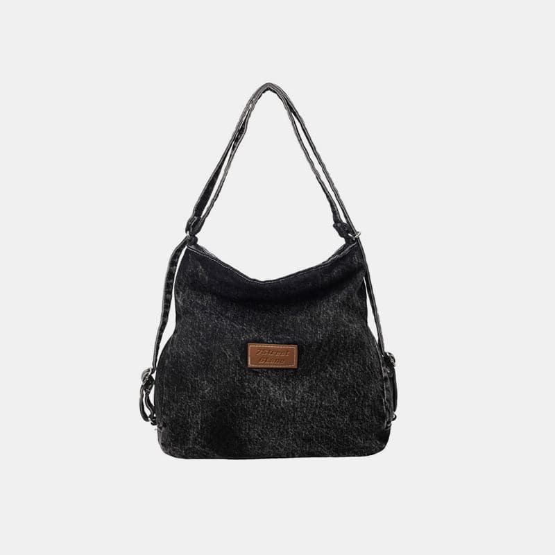 Denim shoulder bag - adjustable straps