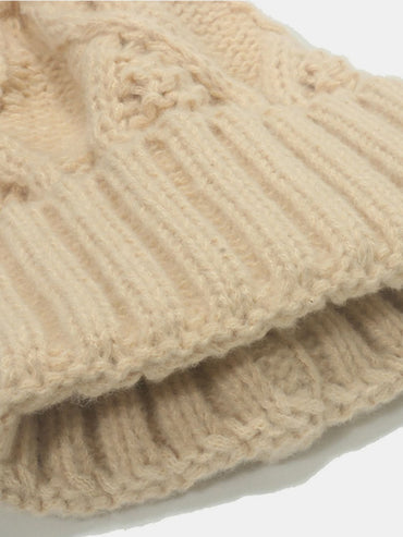 Cozy roll rim cable-knit beanie