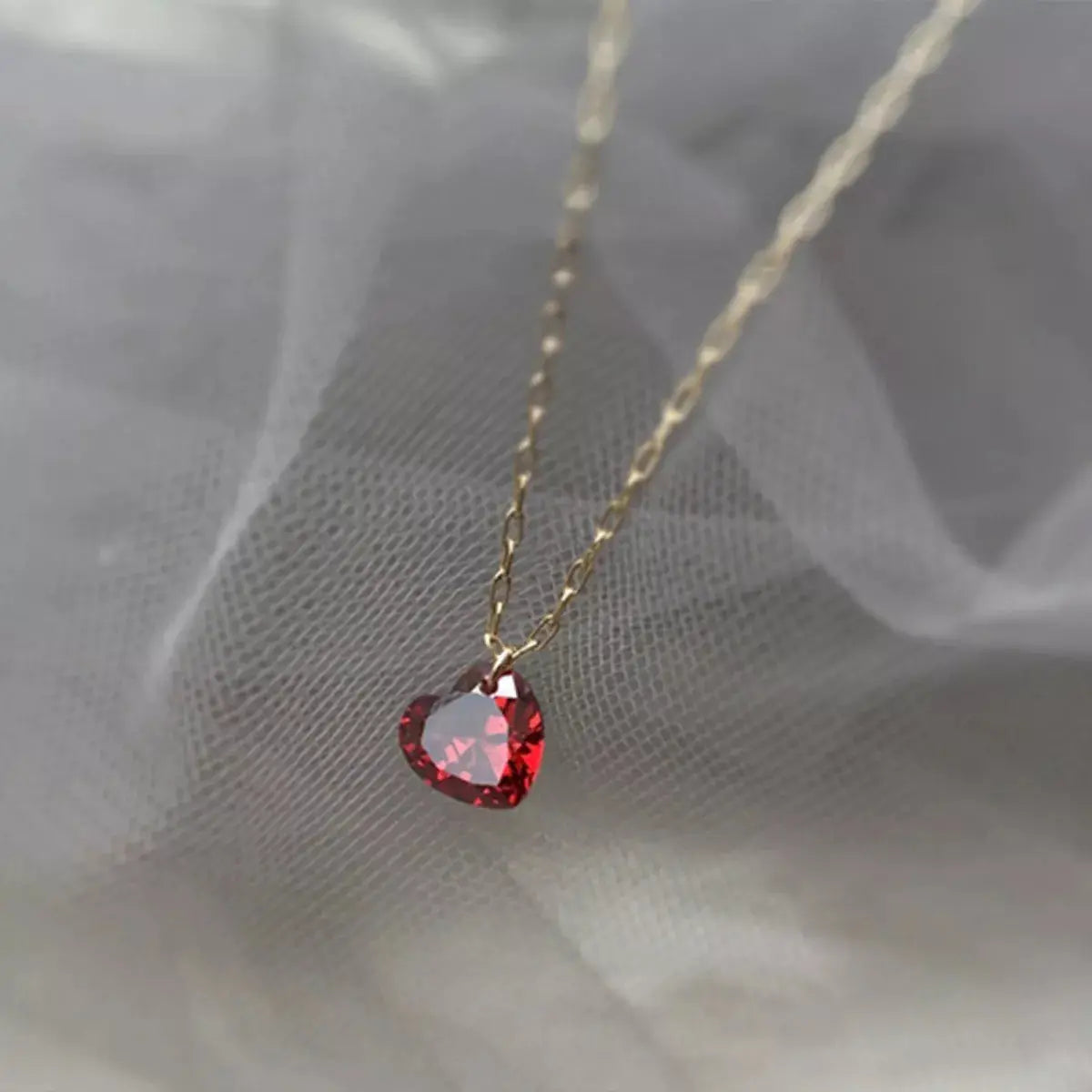 925 Sterling Silver Zircon Heart Necklace Simply Love