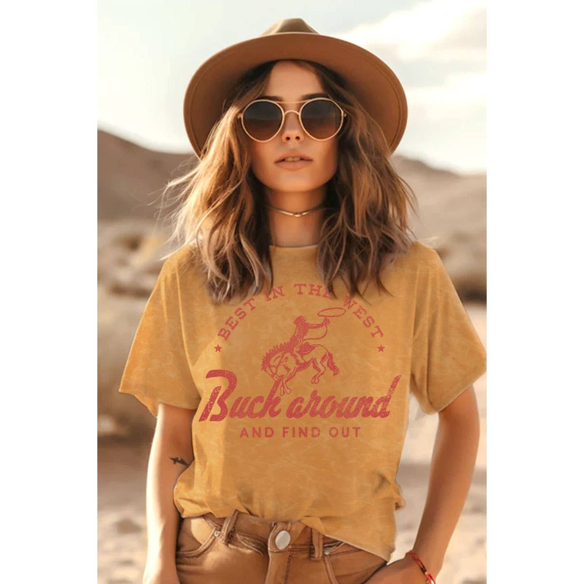 Best in the West Mineral Graphic Tee Vintage Wash Cotton Fitkitty Culture Athleisure Wear, Yoga Wear & Women's Clothing