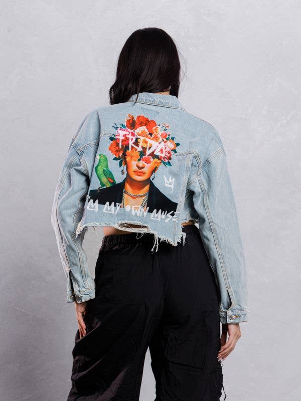 Frida Muse Crop Denim Jacket Coco’s Tee Boutique