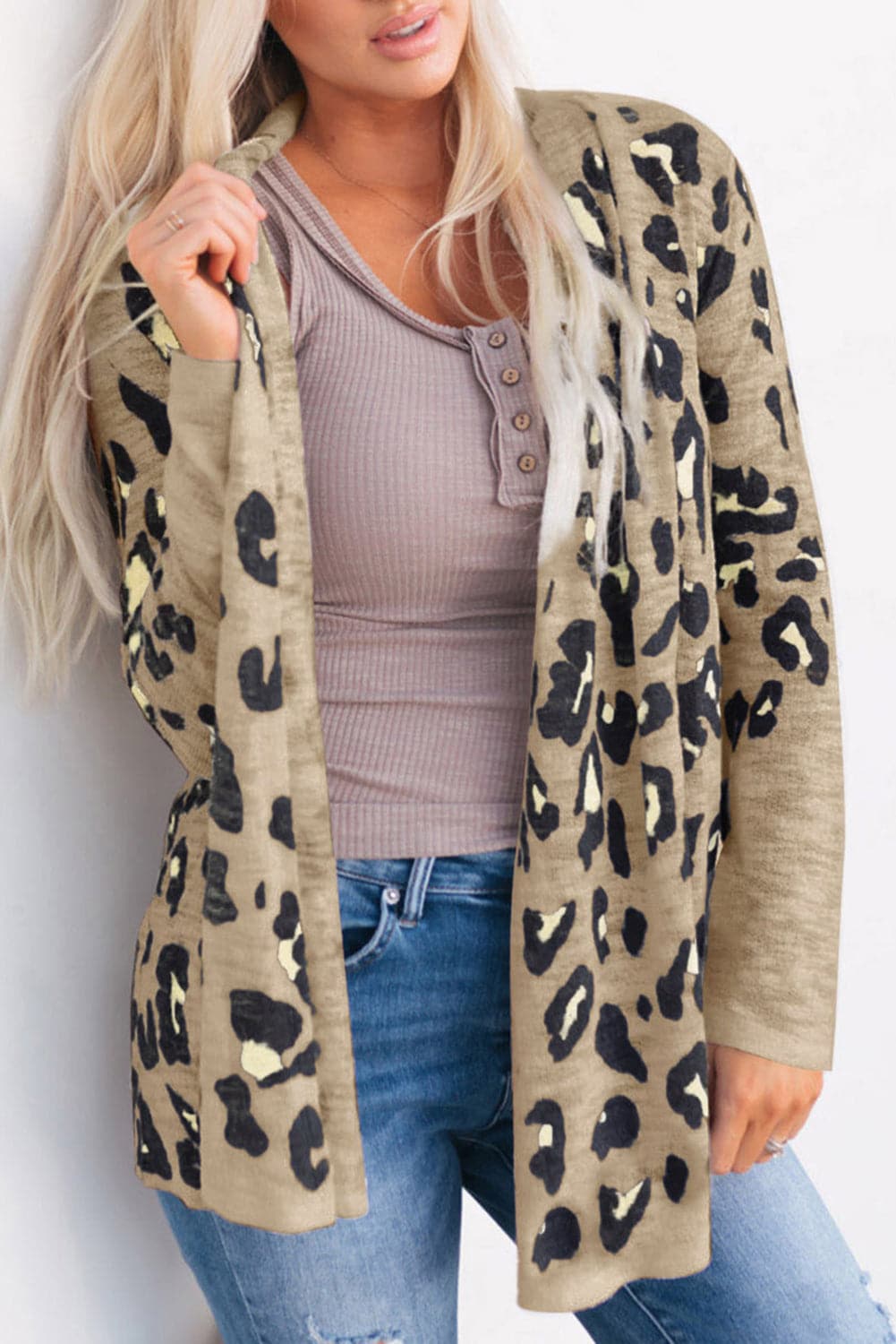 Printed Long Sleeve Cardigan.