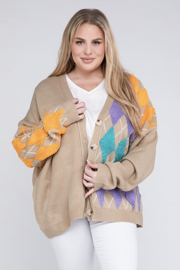 Chic Plus Size V Neck Button Cardi for Effortless Style