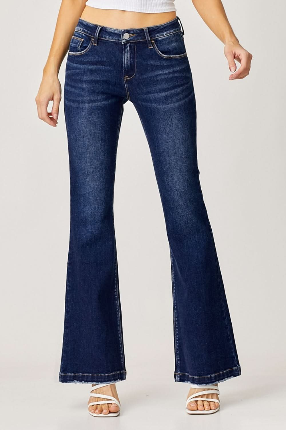 Retro low rise flare jeans for a stylish twist