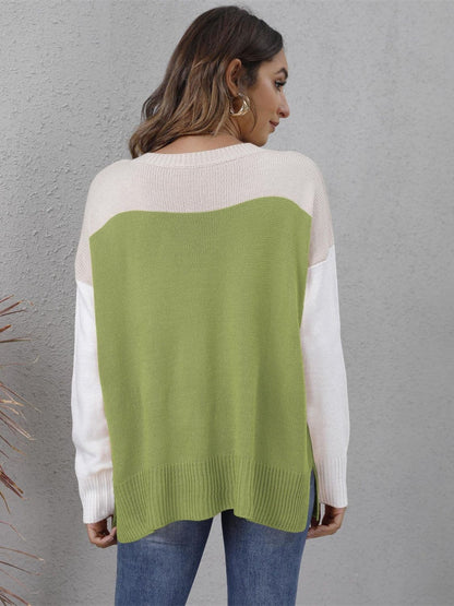 Chic color block sweater for women