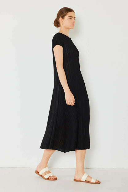 Marina West Swim Pleated Cap Sleeve A-Line Dress.