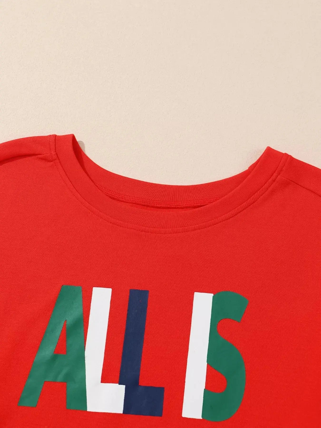 ALL IS BRIGHT Graphic Christmas Plaid Pajamas Set Simply Love