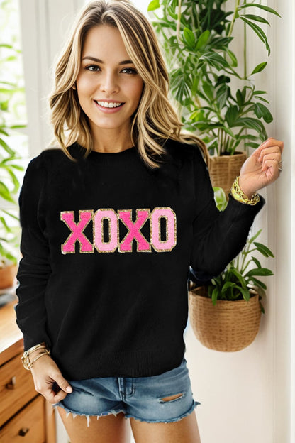 Round Neck Long Sleeve Sweater.