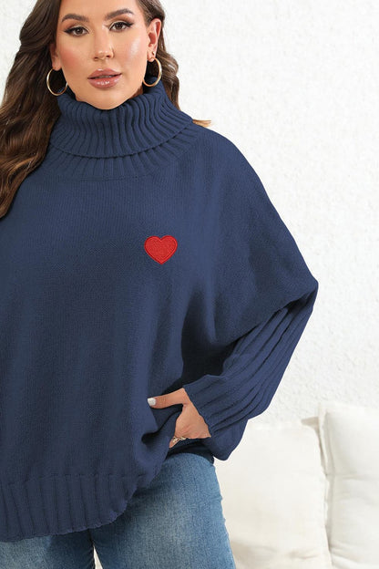 Plus Size Turtle Neck Long Sleeve Sweater.