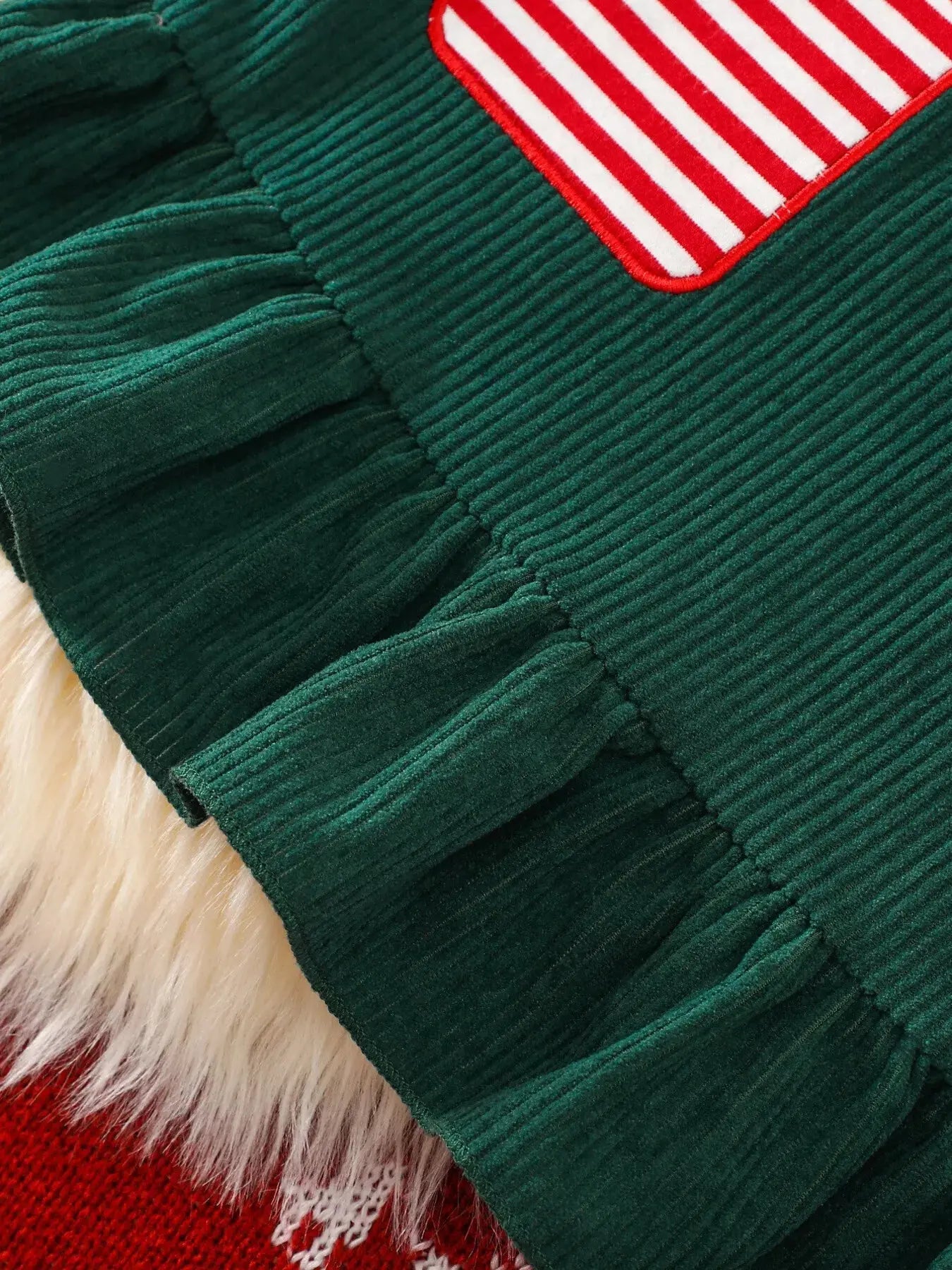 Children's Christmas Striped Bodysuit and Dress Set with Headband Simply Love