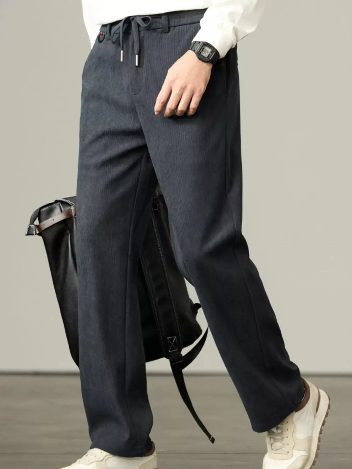 Men's Plus Size Straight-Leg Drawstring Pants Simply Love