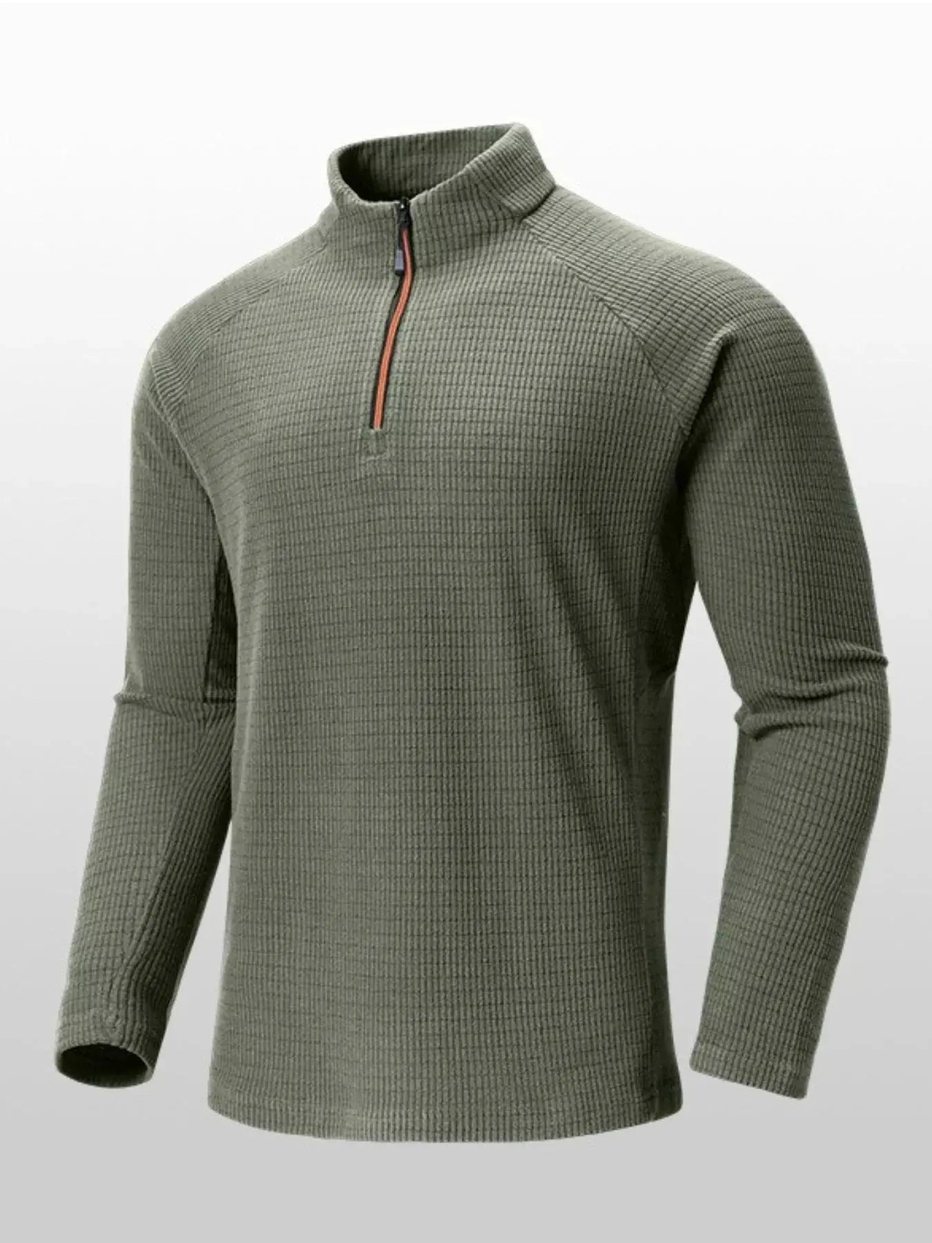 Men's Plus Size Textured Quarter-Zip Long Sleeve Top Simply Love
