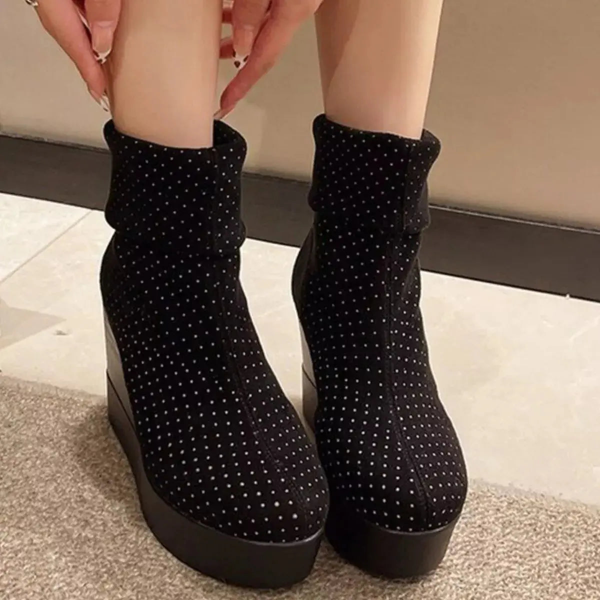 Round Toe Wedge Boots Simply Love