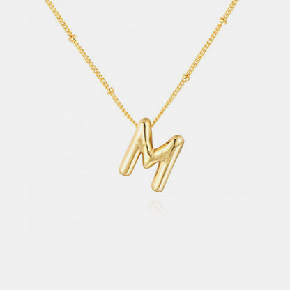 Golden Glow Bubble Initial Necklace – Make Your Statement Shine!