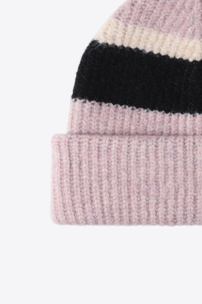 Tricolor Cuffed Knit Beanie.