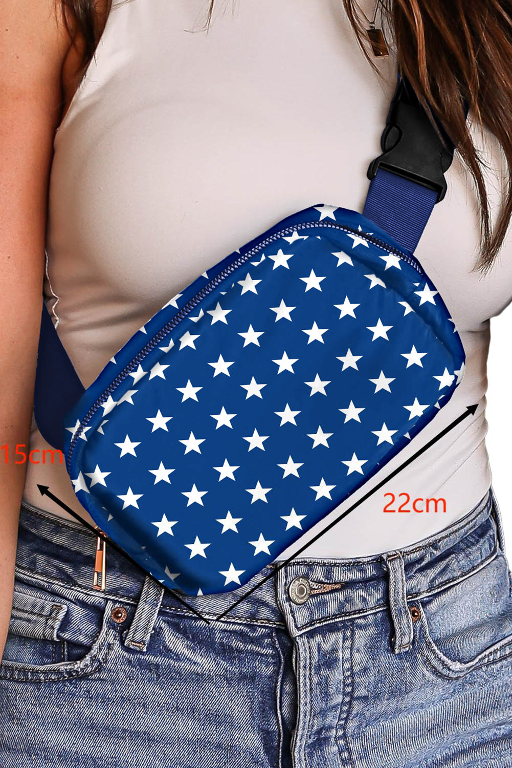 Patriotic star print crossbody bag for Independence Day celebrations