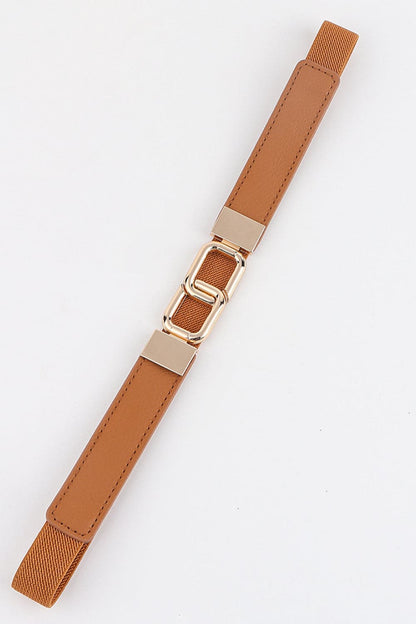 Geometric Double Buckle Elastic Belt.