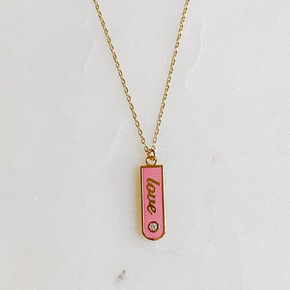 Love Drop Bar Necklace