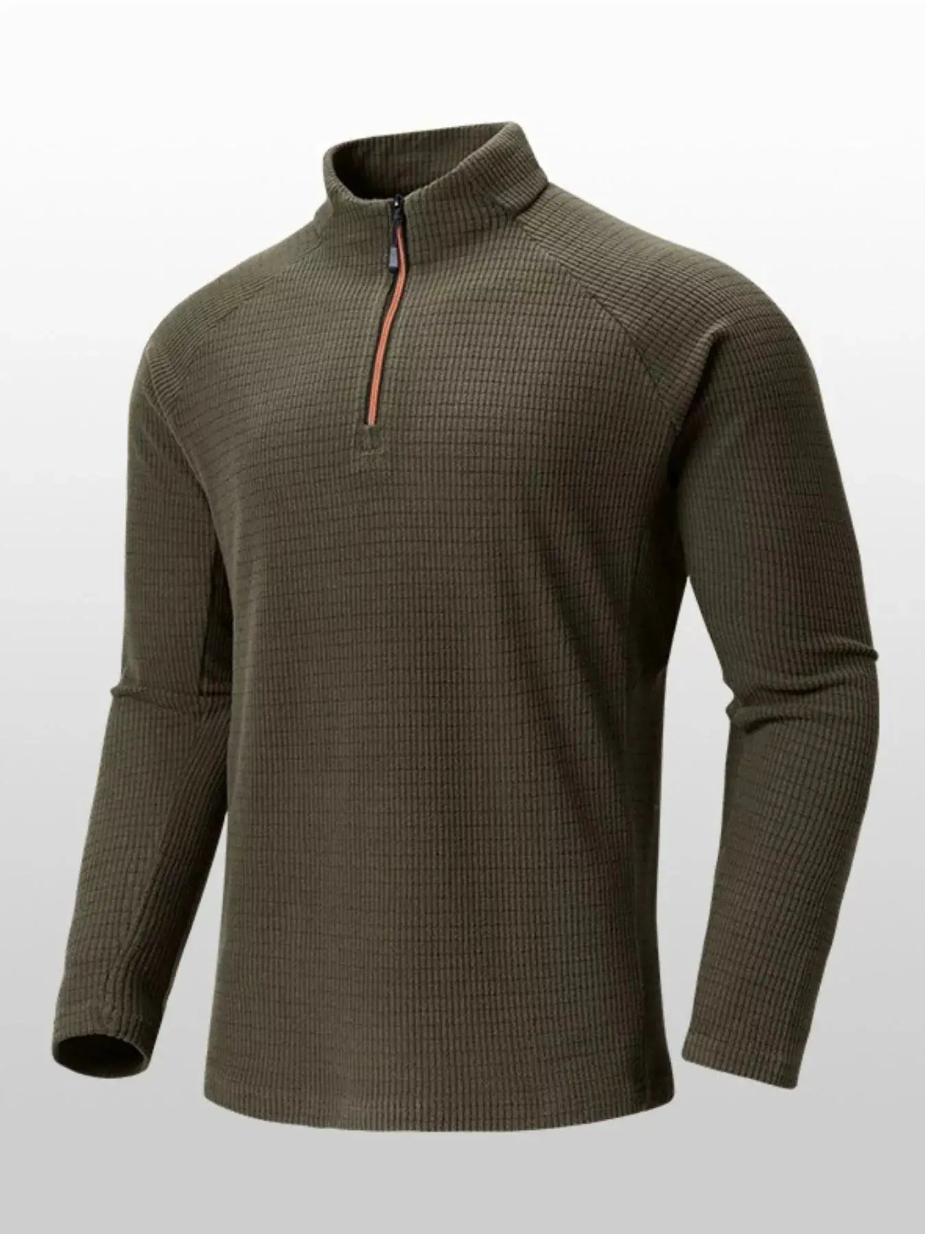 Men's Plus Size Textured Quarter-Zip Long Sleeve Top Simply Love