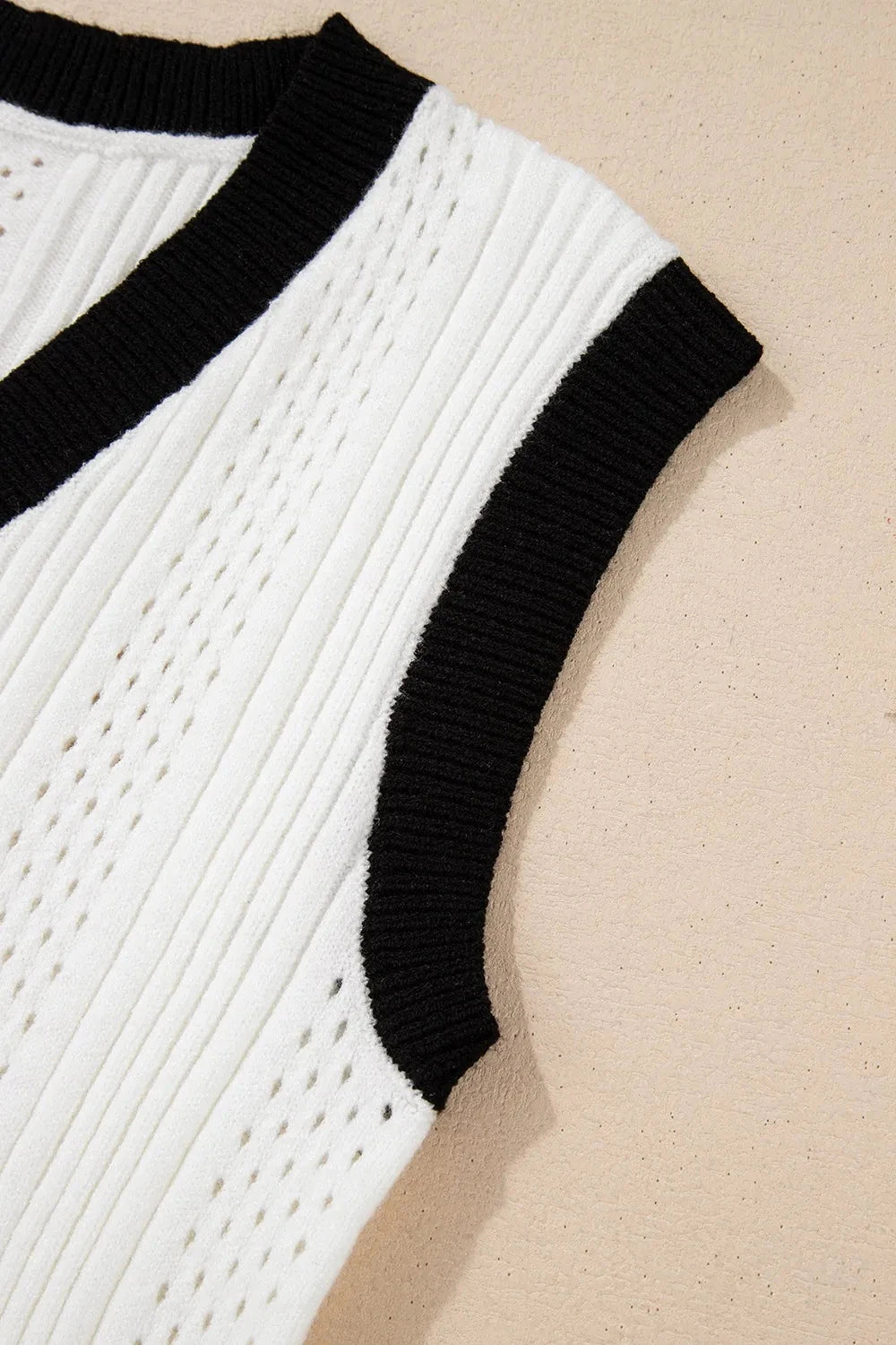 Simply Love: Knit Vest - Eyelet Trim Simply Love