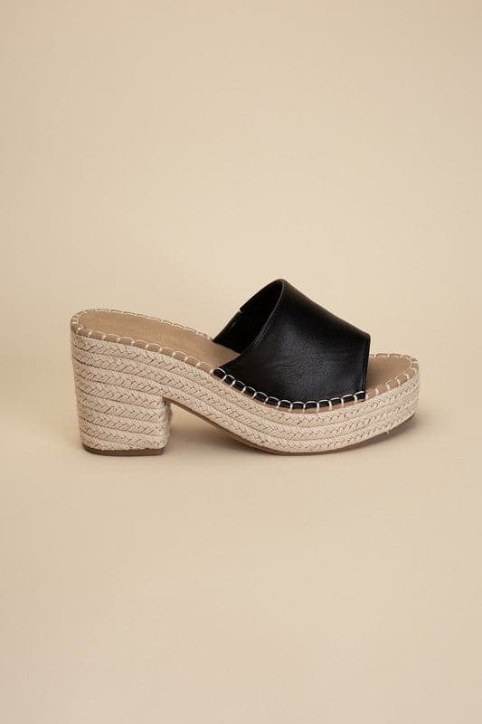 LOCK-1 Espadrille Mule Heels.