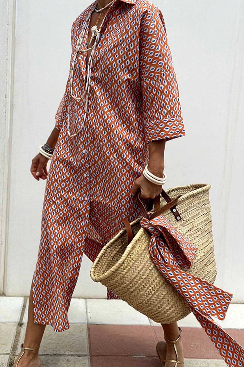 Chic button-up dress with sleeves - Love Salve 
