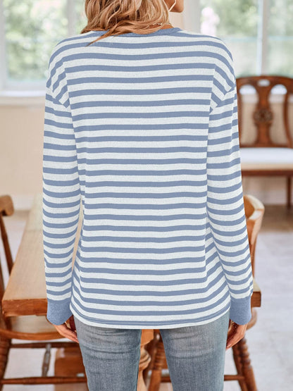 Chic Striped Long Sleeve Tee