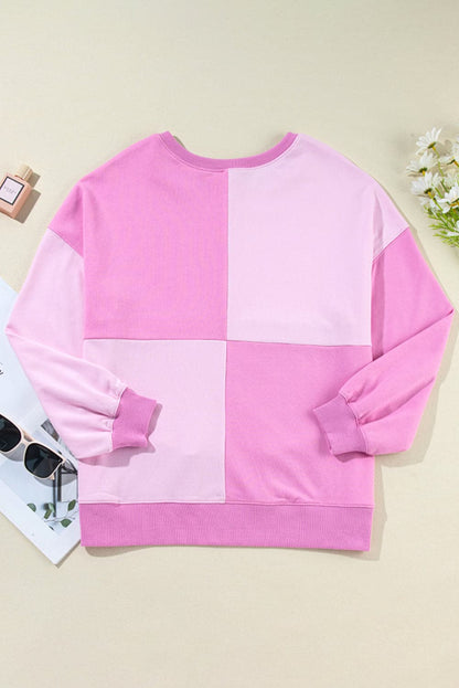 Contrast Half Button Long Sleeve Sweatshirt.