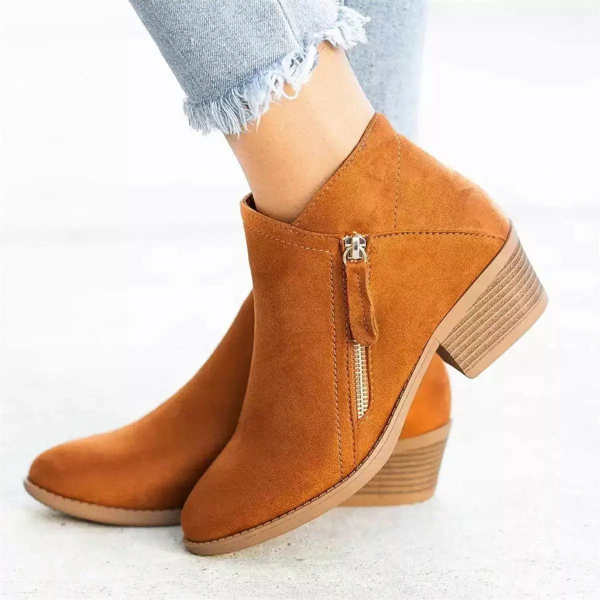 Point Toe Block Heels Boots Simply Love