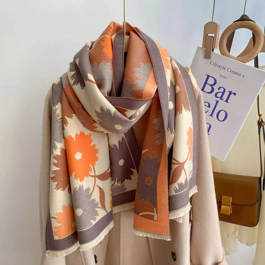Floral Print Warm Winter Scarf Simply Love