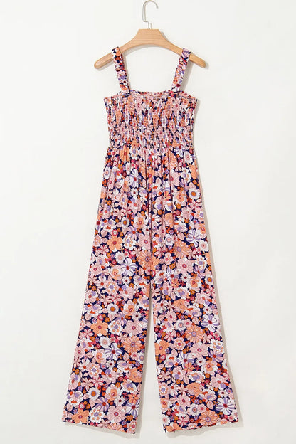 Bloom & Breeze Floral Smocked Jumpsuit