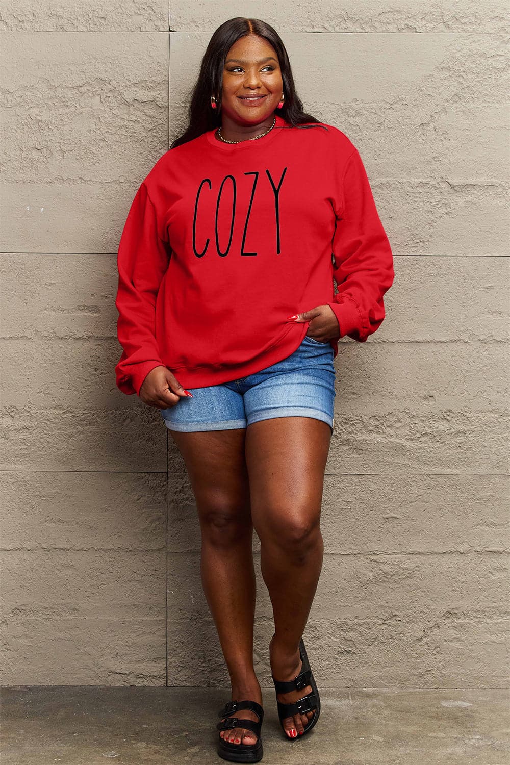 Simply Love Full Size COZY Graphic Sweatshirt.