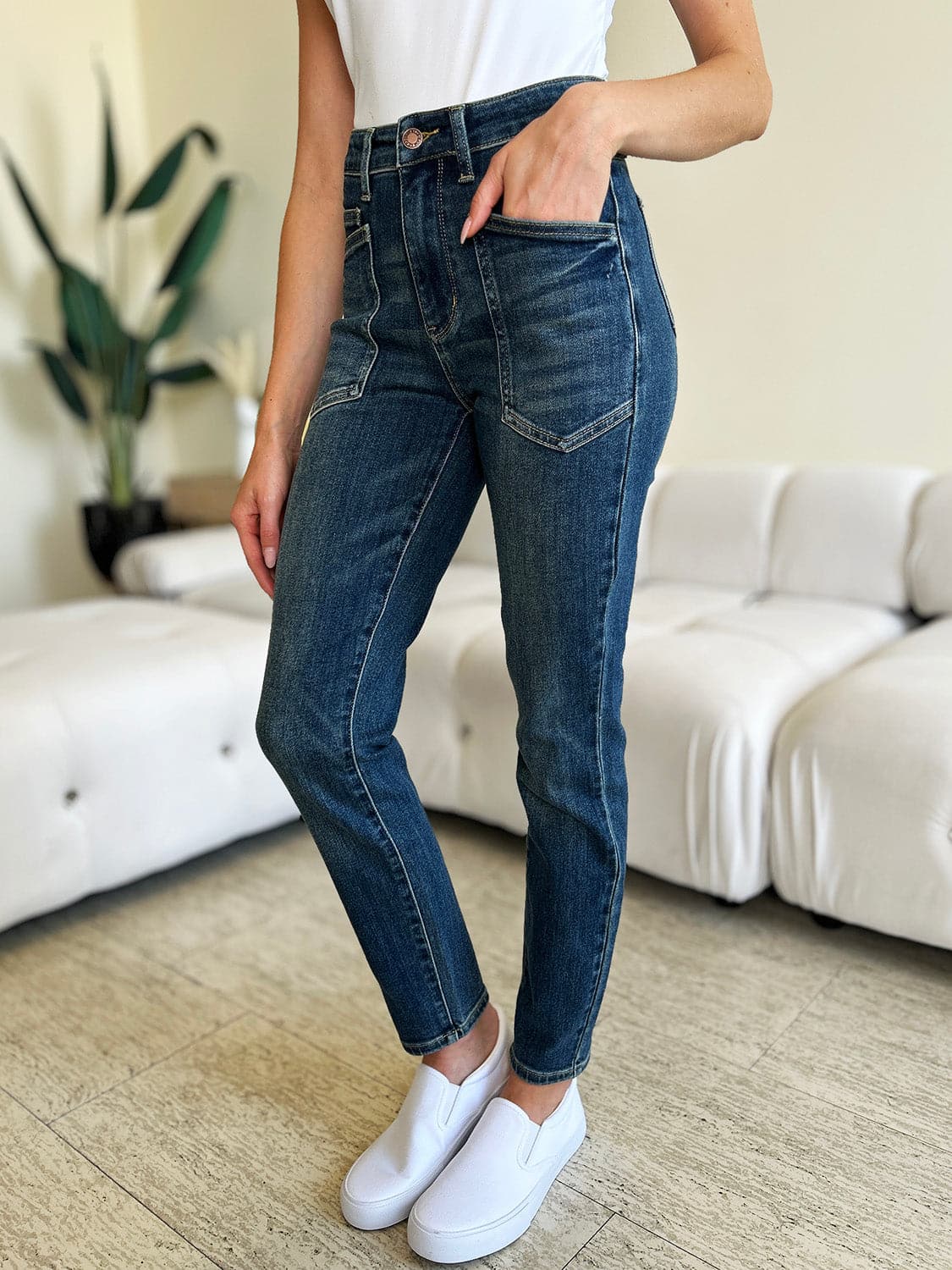 Judy Blue Full Size High Waist Skinny Jeans.