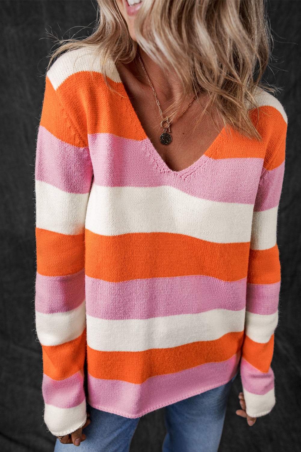 Laylani Stripe Casual Sweater for Everyday Comfort and Style - Love Salve 