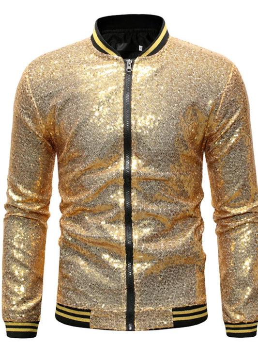 Men's Sequin Zip Up Jacket Simply Love