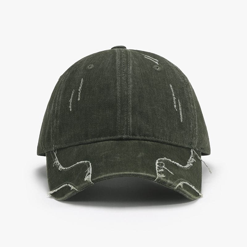 Raw Hem Adjustable Cap.