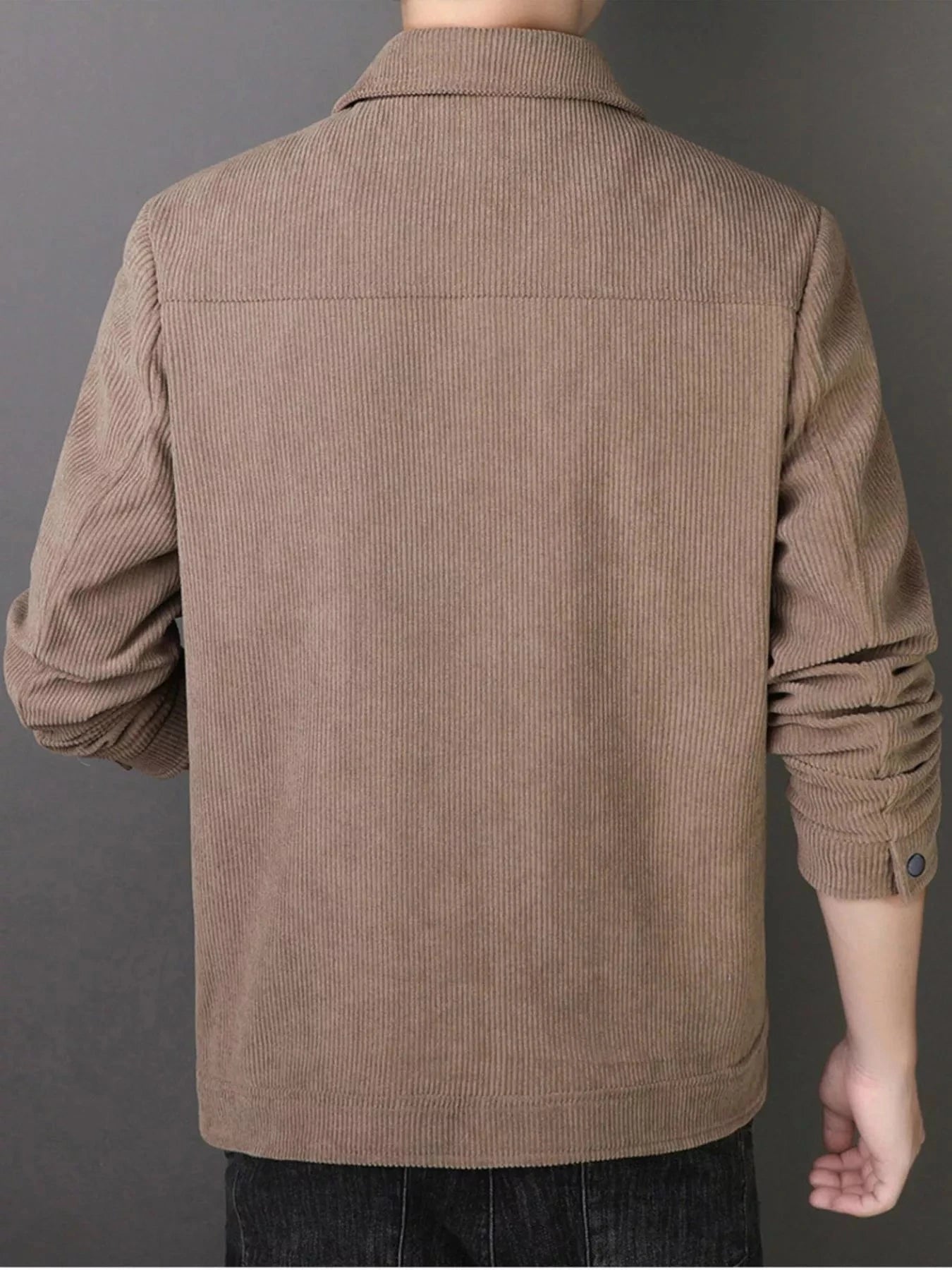 Men's Plus Size Corduroy Button Down Jacket Thick Casual Outerwear Simply Love