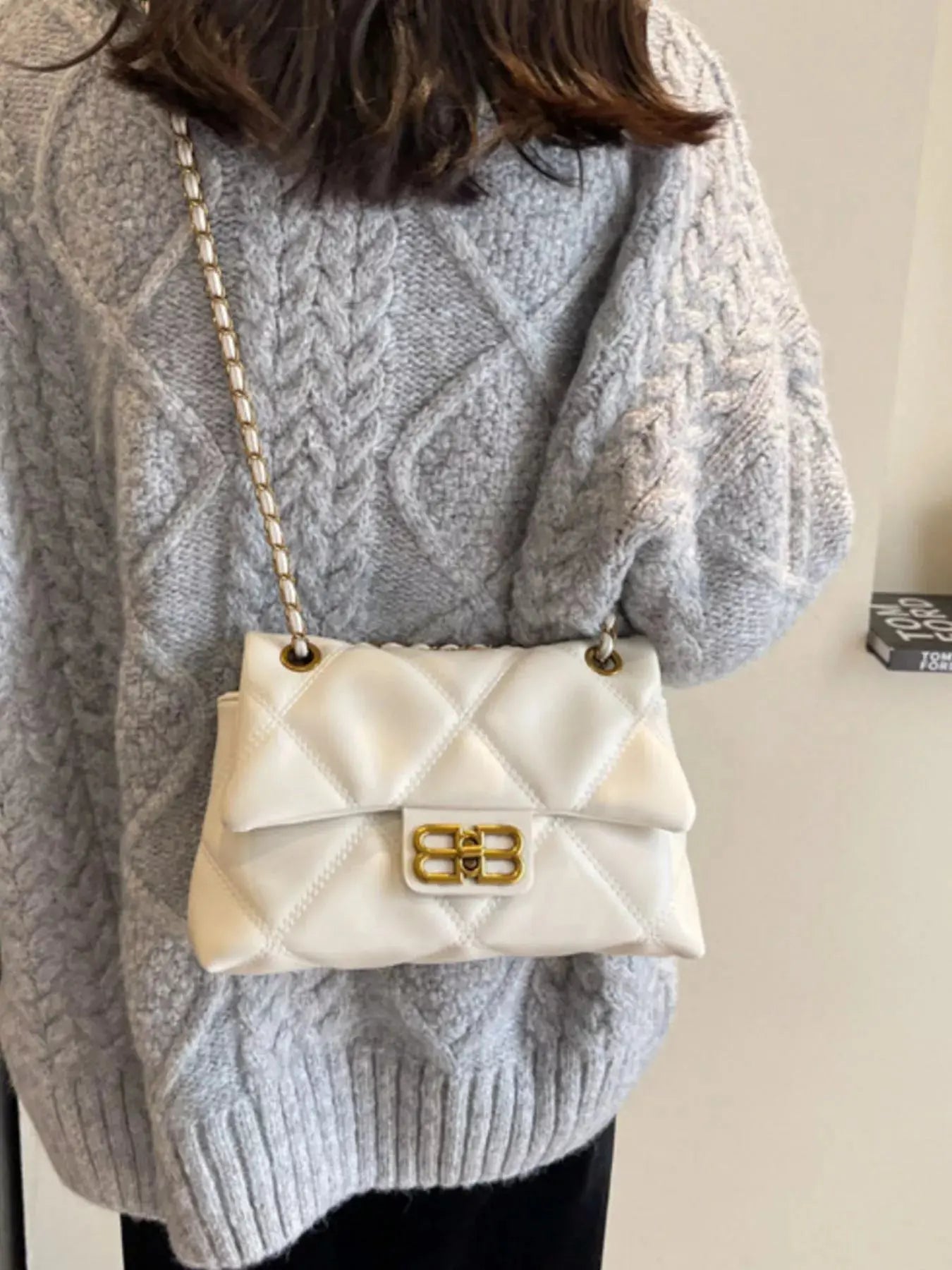 Quilted Flap Chain Crossbody Bag Simply Love