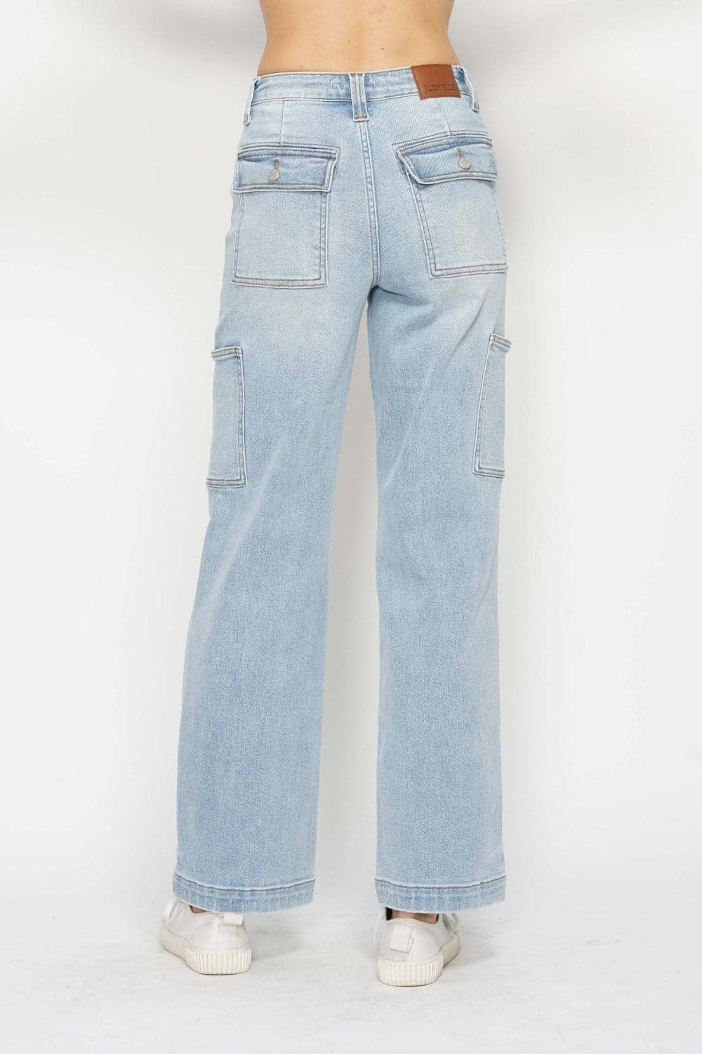 Judy Blue Full Size High Waist Straight Cargo Jeans.