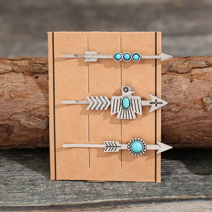 3 PCS/Set Artificial Turquoise Hair Pins.