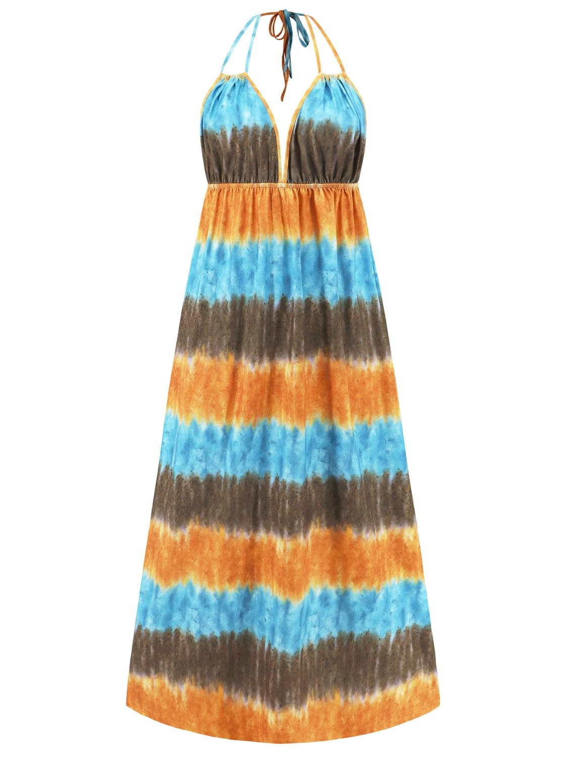 Tie-Dye Halter Neck Sleeveless Dress.