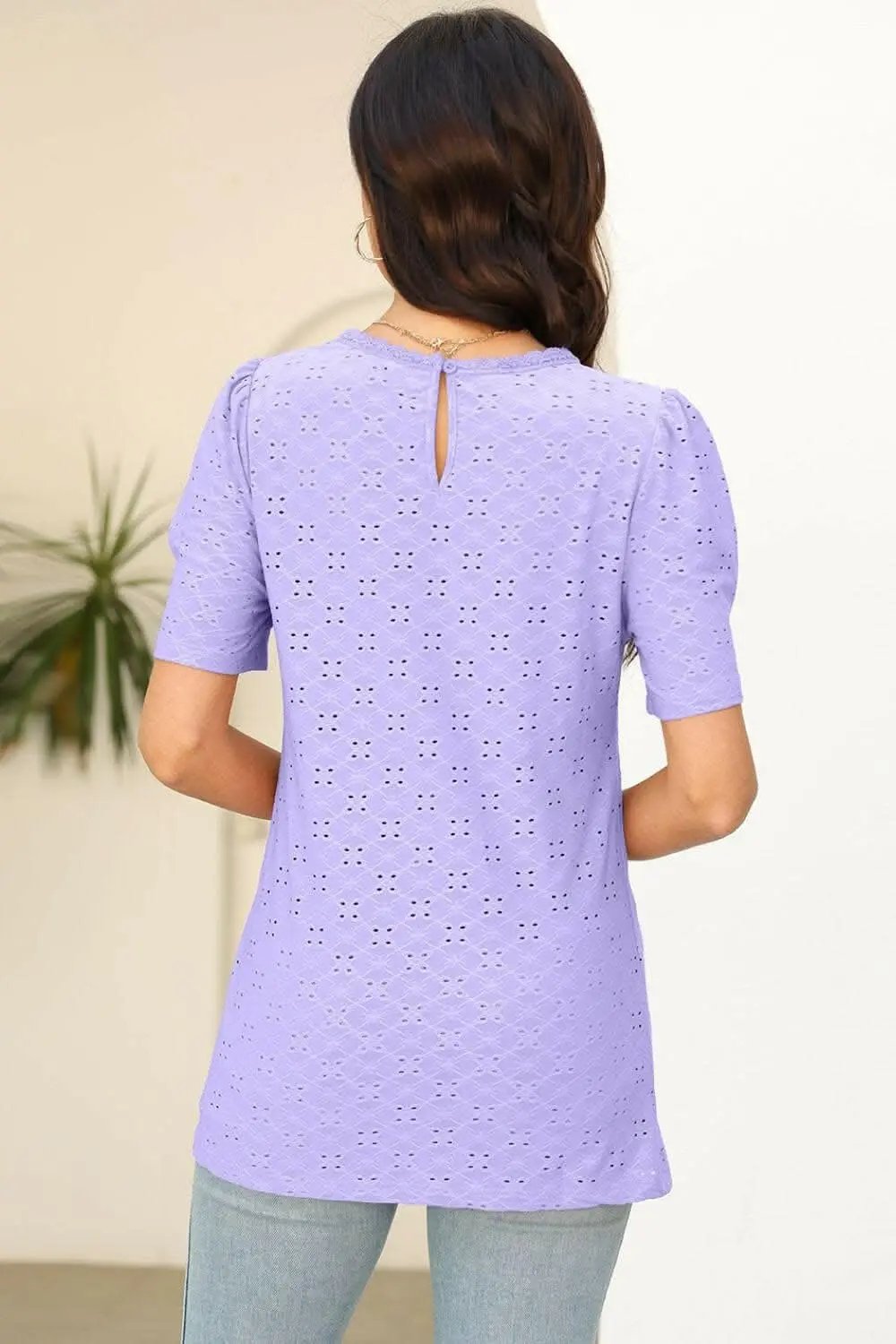 Elegant Eyelet T-Shirt - Comfort & Style - Love Salve 